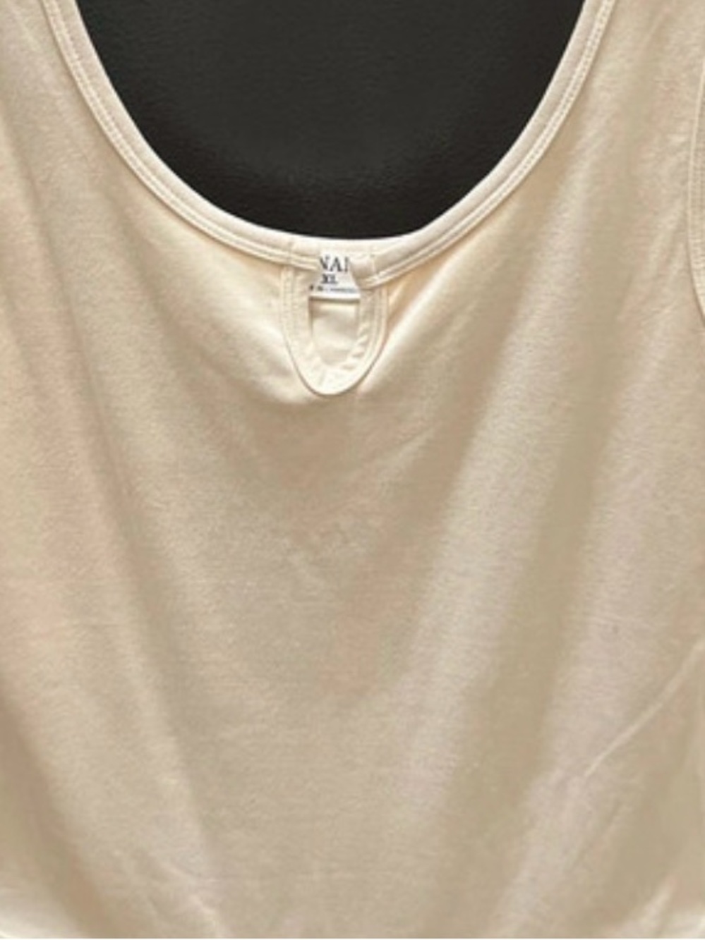 Zenana Outfitters Cream Scoop Neck Tank Bodysuit